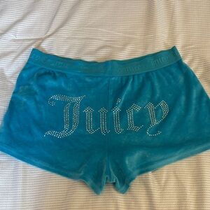 Juicy Couture Turquoise Velour Shorts